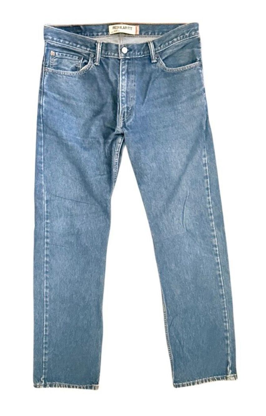 Levi’s 505 Denim Jeans Regular Fit Medium Wash Straight Leg Mens 34 X 34
